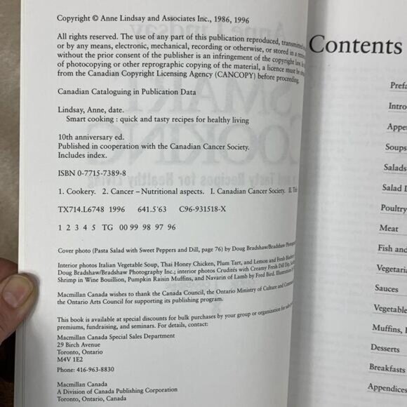 SMART COOKING CookBook ANNE LINDSAY Quick  & Tasty RECIPES for HEALTHY LIVING - Picture 5 of 10